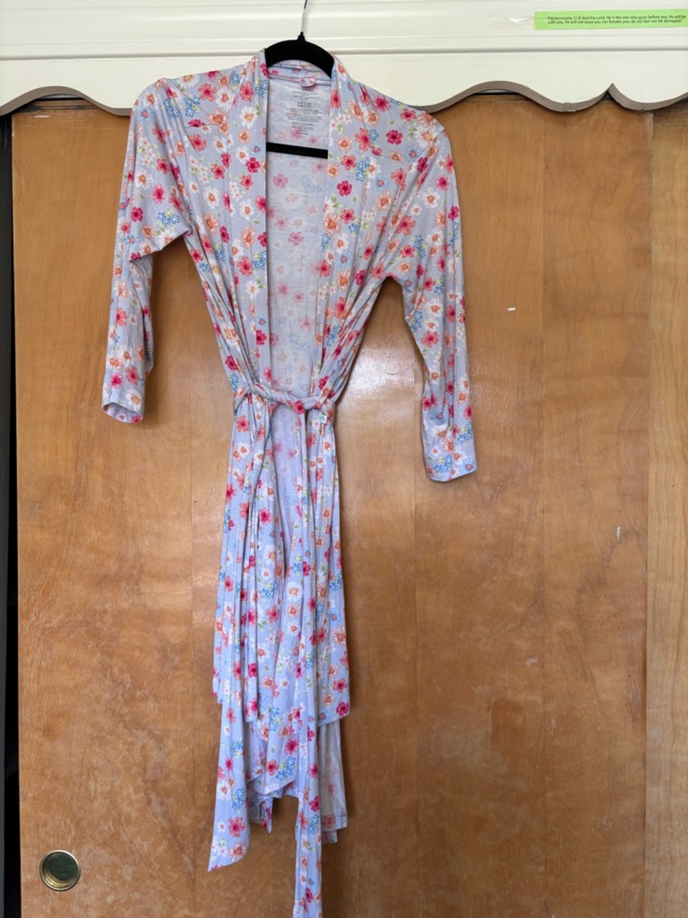 Posh Peanut Light Blue Floral Maternity Robe